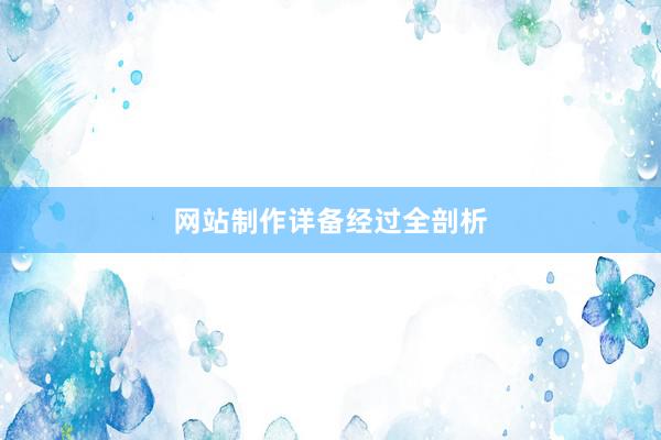 网站制作详备经过全剖析