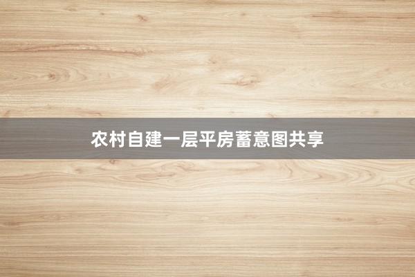 农村自建一层平房蓄意图共享